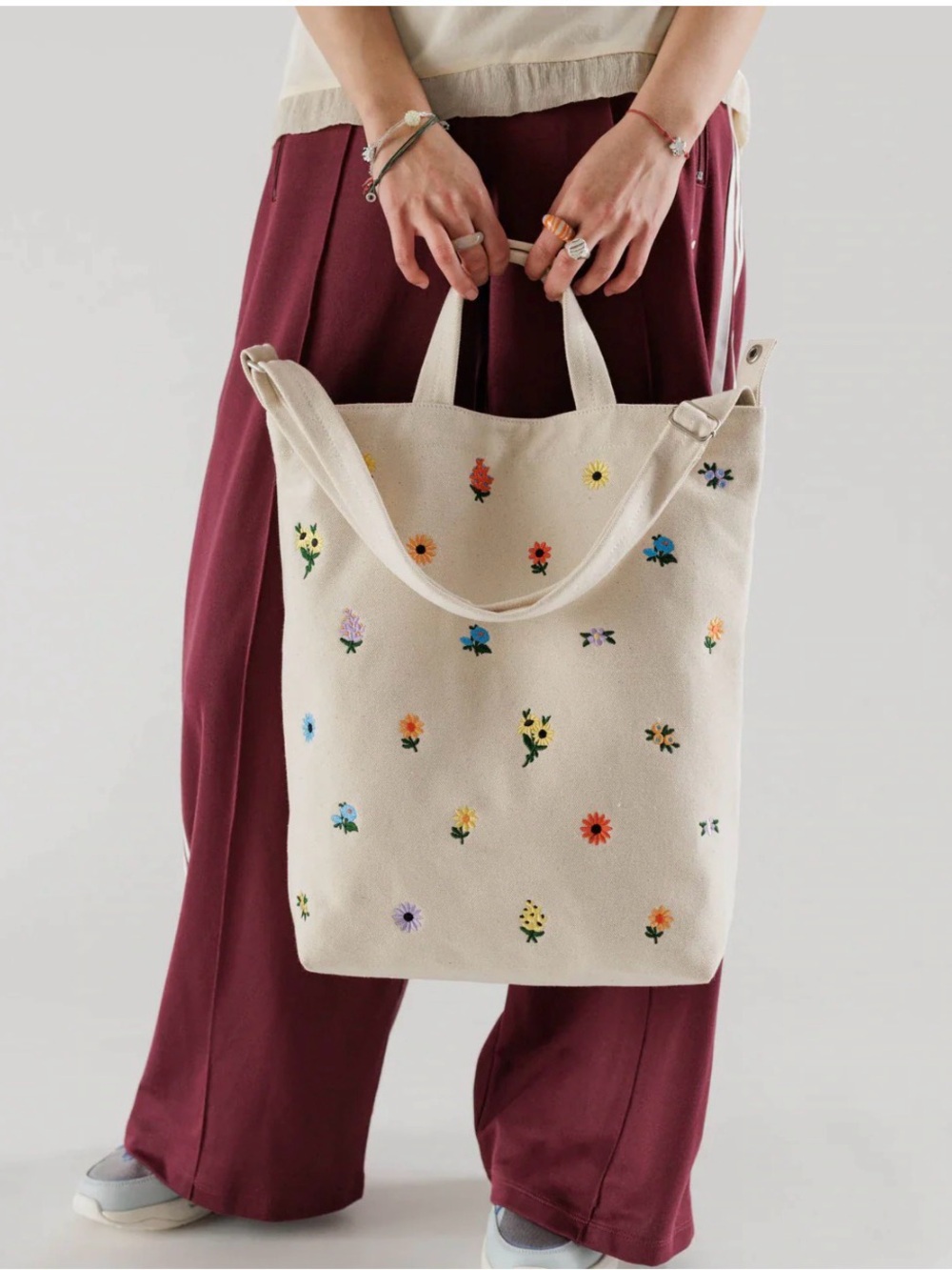 BAGGU EMBROIDERED DITSY FLORAL Duck Bag